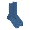 Chaussettes homme à côtes en laine - Bleu Macadam