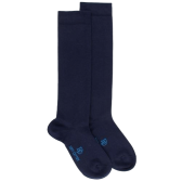 Chaussettes longues fines pour enfants en coton égyptien - Bleu Matelot | Doré Doré