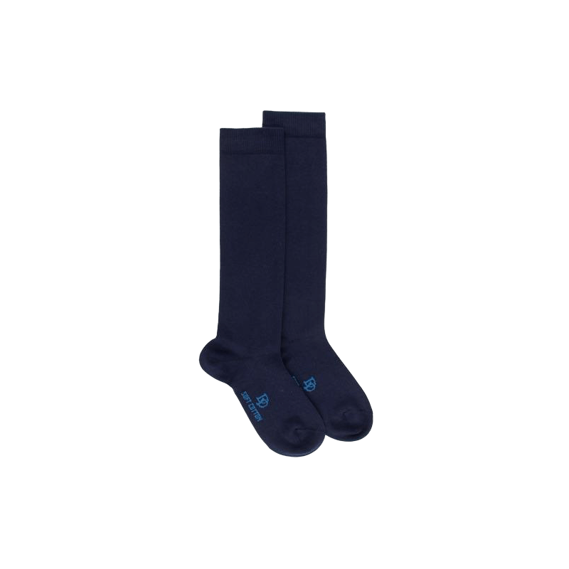 Chaussettes longues fines pour enfants en coton égyptien - Bleu Matelot | Doré Doré