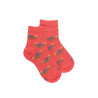 Socquettes pour enfants en fil d'Ecosse à motifs floraux - Saumon