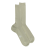 Chaussettes homme à côtes sans bord élastique en fil d'Écosse - Vert Sauge