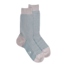 Chaussettes homme en fil d'Écosse renforcé à motifs caviar - Gris Métal & Bleu
