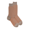 Chaussettes homme en fil d'Écosse renforcé à motifs caviar - Gris & Orange cognac