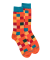 Chaussettes homme échiquier en coton - Orange & Bleu