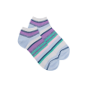 Socquettes femme à rayures en coton avec effet brillant - Azuline & Blanc