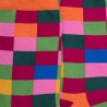 Chaussettes femme échiqiuer en coton égyptien - Rose Flamboyant & Oranger | Doré Doré