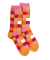Chaussettes femme échiqiuer en coton égyptien - Maïs & Rose coulis