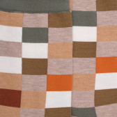 Chaussettes femme échiqiuer en coton égyptien - Beige Sahara & Cameleon | Doré Doré