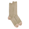Chaussettes homme à côtes sans bord élastique en fil d'Écosse - Beige Grège