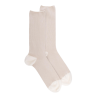 Chaussettes homme à côtes sans bord élastique en fil d'Écosse - Blanc Givre
