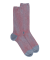 Chaussettes homme à côtes sans bord élastique en fil d'Écosse - Bleu Glacier