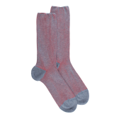 Chaussettes homme à côtes sans bord élastique en fil d'Écosse - Bleu Glacier | Doré Doré