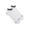 Chaussons en coton uni pour femmes avec bordures contrastées - Blanc & Gris oxford