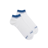 Chaussons en coton uni pour femmes avec bordures contrastées - Blanc &
