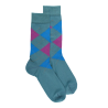 Chaussettes homme en coton à motifs intarsia - Vert Plantain | Doré Doré