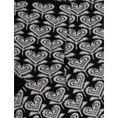 Socquettes pour femmes en fil d'Ecosse avec motifs de fleurs en forme de cœur avec effet scintillant. - Noir | Doré Doré