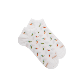 Chaussons pour hommes en fil d'Ecosse à motifs des piments - Blanc | Doré Doré