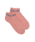 Chaussons en coton éponge uni pour femmes, avec rayures et logo brillant - Rose Praline