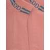 Chaussons en coton éponge uni pour femmes, avec rayures et logo brillant - Rose Praline | Doré Doré