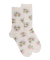 Chaussettes pour femmes en fil d'Ecosse à motifs floraux - Blanc Givre