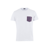 T-shirt homme en coton avec poche à motifs - Bleu marine & Rouge Ponceau