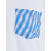 T-shirt homme en coton avec poche à motifs - Blanc & Bleu France | Doré Doré