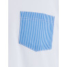 T-shirt homme en coton avec poche à motifs - Blanc & Bleu France | Doré Doré