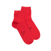 Socquettes en coton uni pour hommes - Rouge Ponceau | Doré Doré