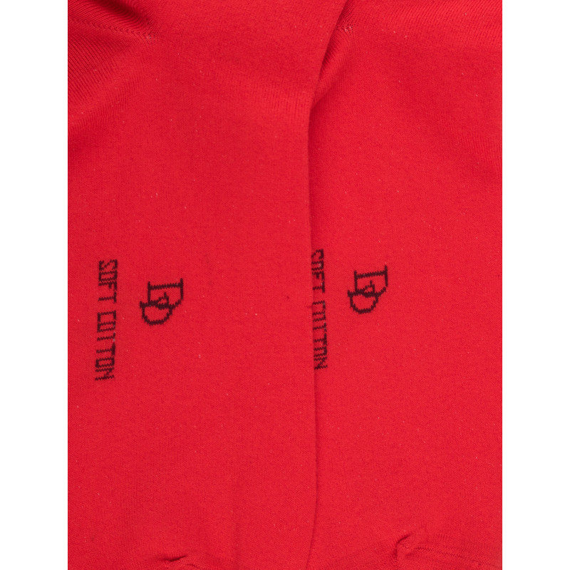 Socquettes en coton uni pour hommes - Rouge Ponceau | Doré Doré