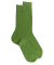 Chaussettes côtelées pour hommes en fil d'Ecosse 100% uni - Vert Campagne