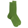 Chaussettes côtelées pour hommes en fil d'Ecosse 100% uni - Vert Campagne
