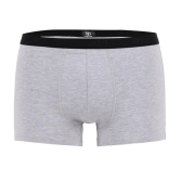 Boxer pour homme en coton stretch mélangé uni avec bande élastique portant le logo de la marque - Gris Rocheux | Doré Doré