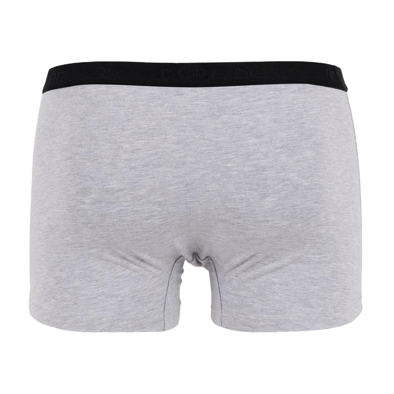 Boxer pour homme en coton stretch mélangé uni avec bande élastique portant le logo de la marque - Gris Rocheux | Doré Doré