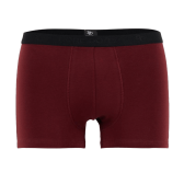 Boxer pour homme en coton stretch uni avec bande élastique siglée - Aubergine | Doré Doré
