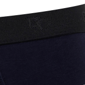 Boxer pour homme en coton stretch uni avec bande élastique siglée - Bleu marine foncé | Doré Doré