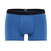 Boxer pour homme en coton stretch uni avec bande élastique siglée - Bleu Macadam | Doré Doré