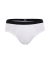 Slip pour homme en coton extensible uni avec bande élastique siglée - Blanc
