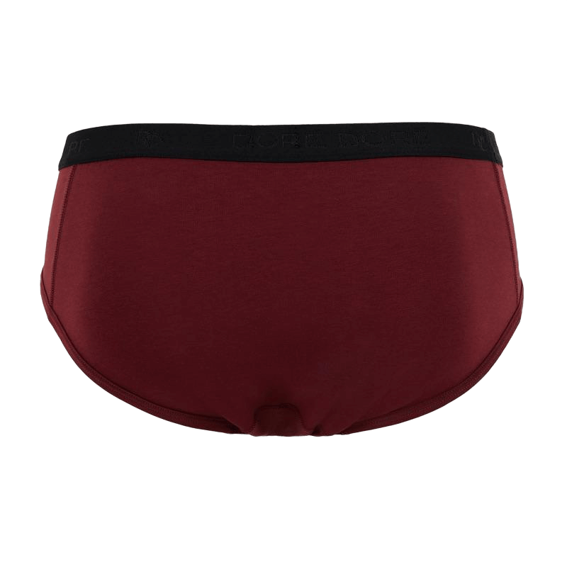 Slip pour homme en coton extensible uni avec bande élastique siglée - Aubergine | Doré Doré