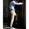 Chaussettes homme échiquier en coton - Bleu Pêcheur & Rouget | Doré Doré