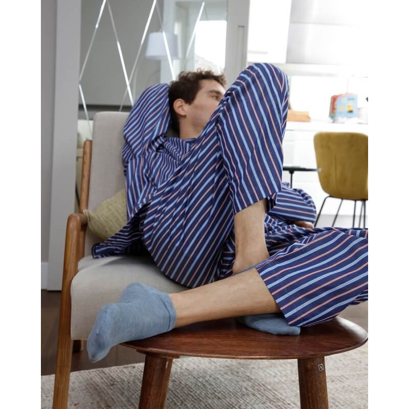 Socquettes homme en fil d'Écosse - Bleu Glacier