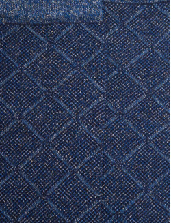 Chaussettes longues pour femmes en coton égyptien et cachemire avec effet brillant à motifs de diamants - Bleu marine foncé | Do