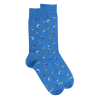 Chaussettes homme en coton doux Surf et Palmiers - Bleu