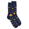 Chaussettes en coton motifs planètes - Bleu