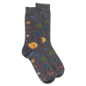 Chaussettes en coton motifs planètes - Gris