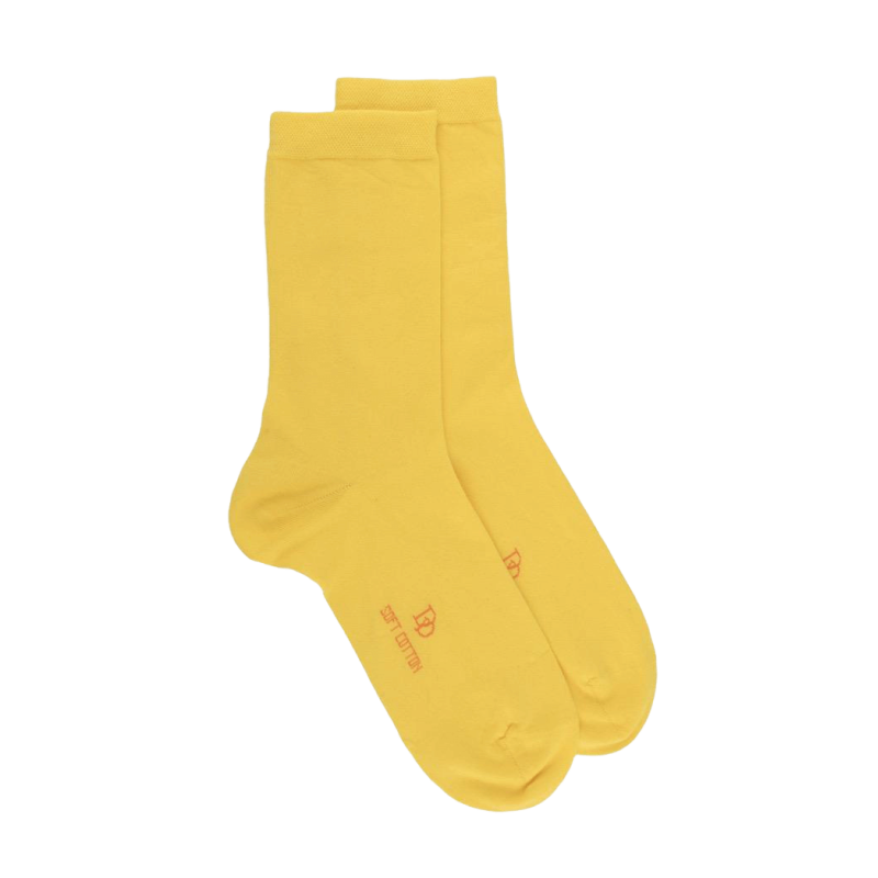 Chaussettes femme Soft Coton à bord souple - Jaune | Doré Doré