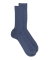 Chaussettes homme jambe sensible sans bord élastique en fil d'Ecosse - Bleu facteur