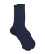 Chaussettes homme jambe sensible sans bord élastique en fil d'Ecosse - Bleu marine
