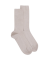 Chaussettes femme à côtes sans bord élastique en coton - Beige Lin