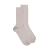 Chaussettes femme à côtes sans bord élastique en coton - Beige Lin