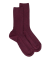 Chaussettes sans bord élastique en coton égyptien - Spécial jambes sensibles - Couleur prune